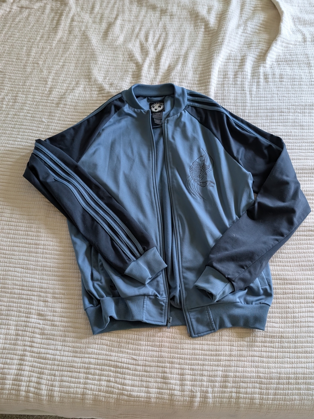 Adidas Blue Koi Fish Embroidered Track Jacket
